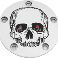 Custom Engraving Tc Timer Cover Skull Chrome - Harddrive Products