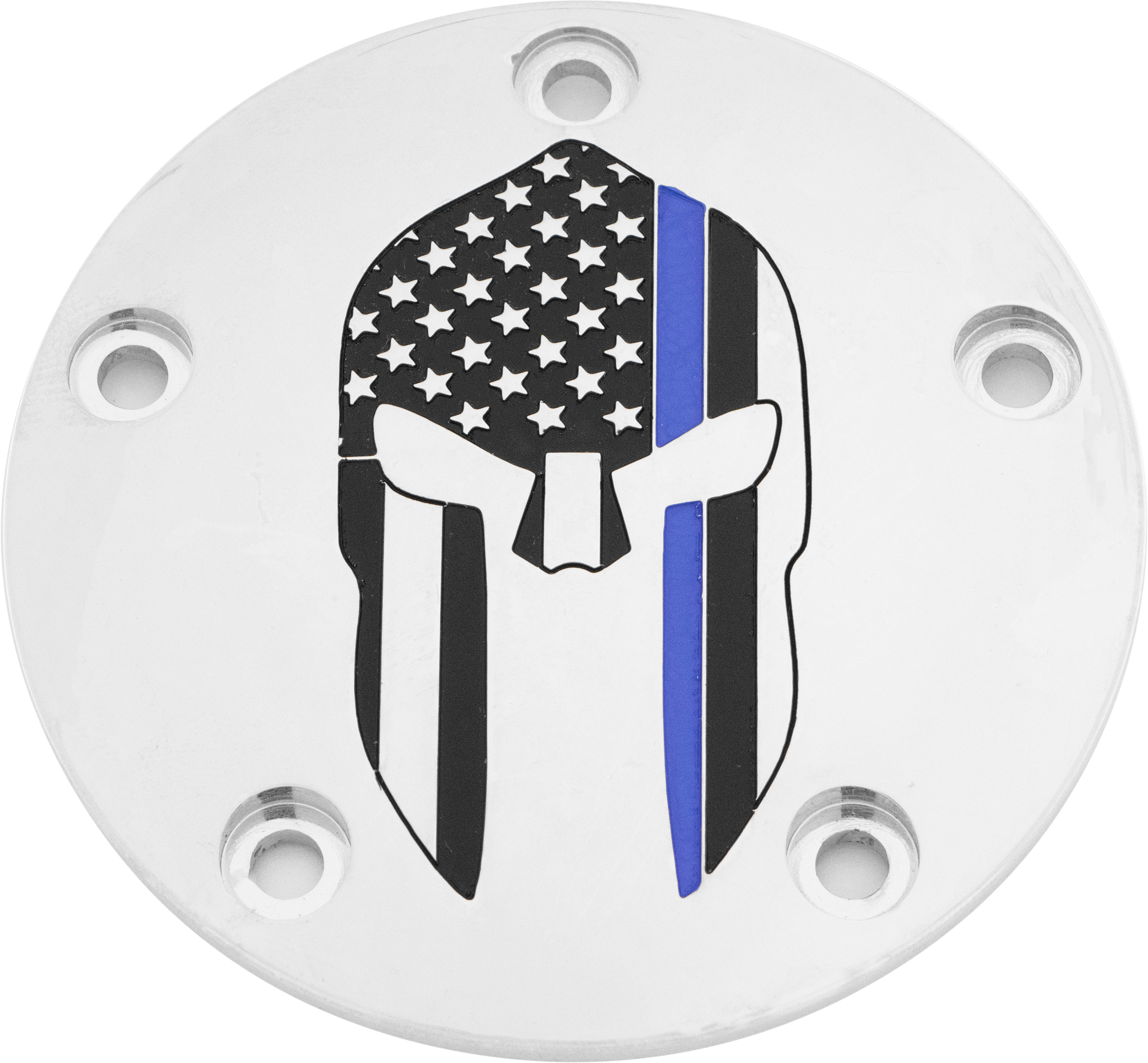 Custom Engraving Tc Timer Cover Sparta Blue Line Chrome - Harddrive Products