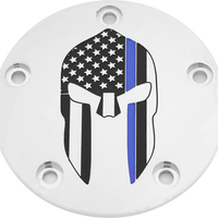 Custom Engraving Tc Timer Cover Sparta Blue Line Chrome - Harddrive Products