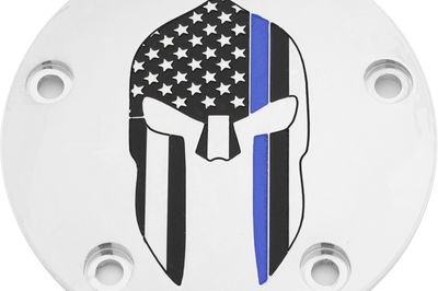 Custom Engraving Tc Timer Cover Sparta Blue Line Chrome - Harddrive Products