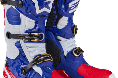 Alpinestars Tech 10 Le Boots Brt Red/dk Blue/wht Sz 12 - Bright Red/Dark Blue/White / US 08
