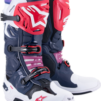 Alpinestars Tech 10 Supervented Boots Night Nvy/wht/rainbow Sz 14 - White / US - Apparel Collection