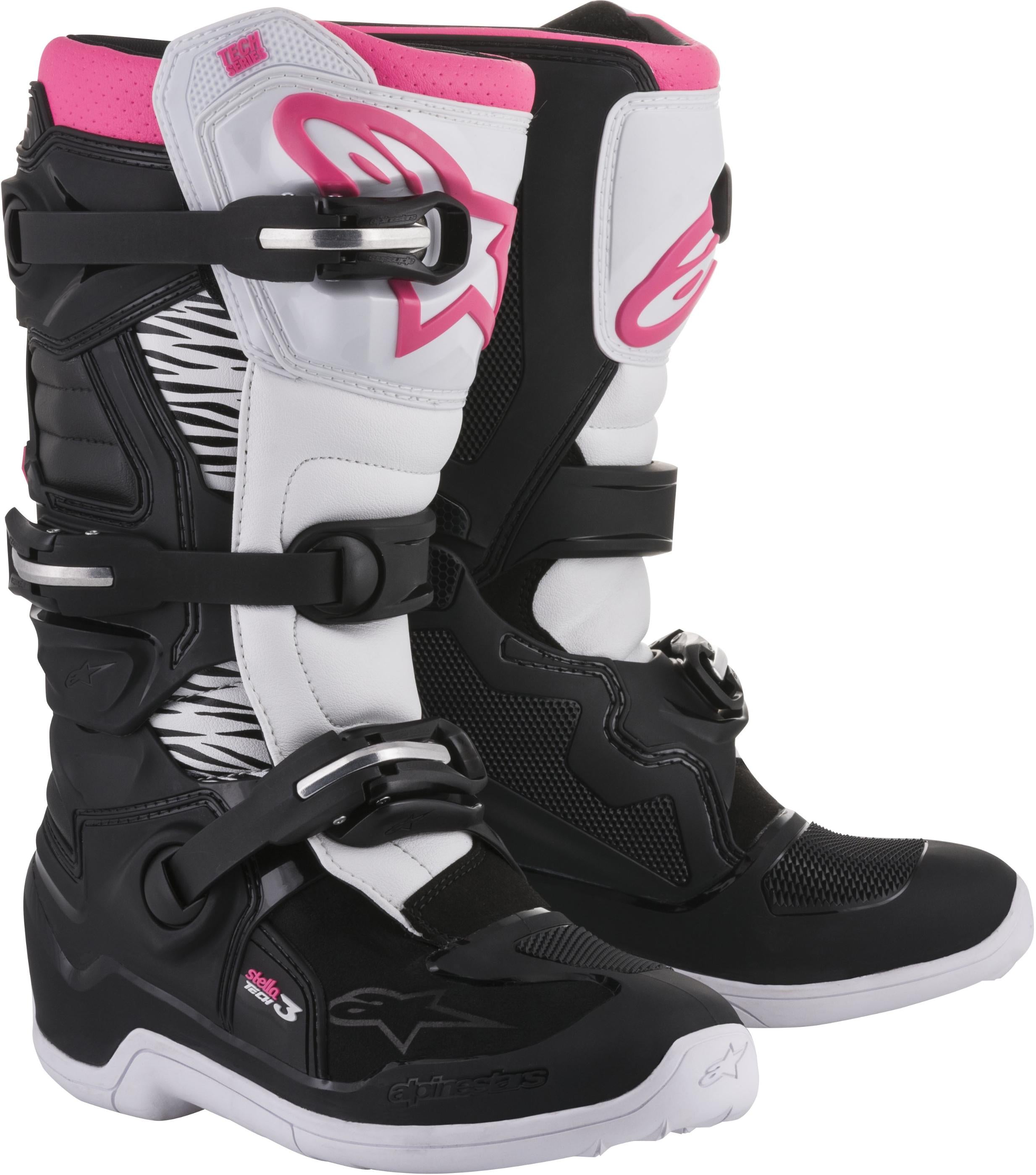 Alpinestars Tech 3 Stella Boots Black/white Sz 09 - Black/White/Pink / US 06 - Apparel Collection