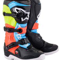 ALPINESTARS Tech 3s Youth Boots Blk/Ylw Fluo/Red Fluo Sz 03 - Footwear