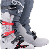 ALPINESTARS Tech 7 Enduro Boots Lt Grey/Drk Grey/Bt Rd Sz 9 - Footwear