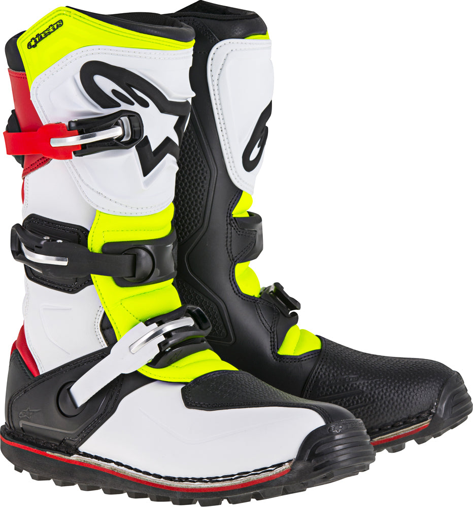 Alpinestars Tech T Boots Bright Red/black/white Sz 13 - White/Red/Yellow / US 05