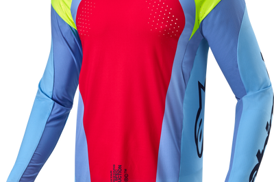 Alpinestars Techstar Ocuri Jersey Lt Blue/ylw Fluo/red Berry Xl - Light Blue/Fluorescent Yellow/Red / Medium - Apparel