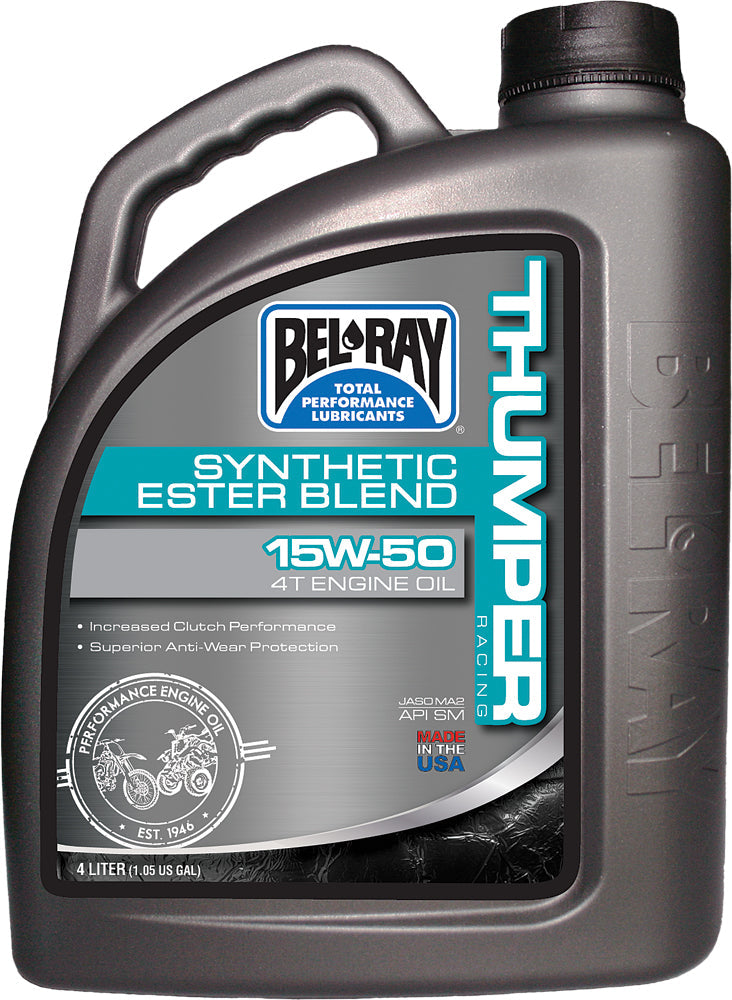 Bel-ray Thumper Synthetic Ester Blend 4t Engine Oil 15w-50 4l - Tires & Wheels