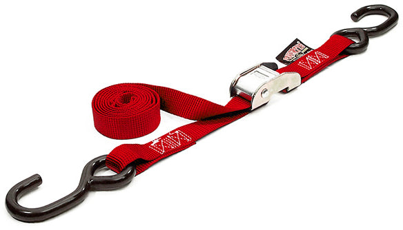 Powertye Tie-down Cam S-hook 1’’x144’’ Black Each - Red - Watercraft Collection