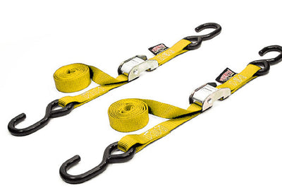 Powertye Tie-down Cam S-hook 1’’x5.5’ Blue Pair - Yellow - Watercraft Collection