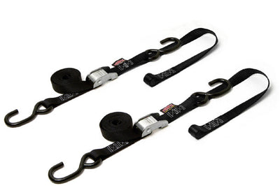 Powertye Tie-down Cam S-hook Soft-tye 1’’x6’ Black/blue Pair - Black/Black - Watercraft Collection