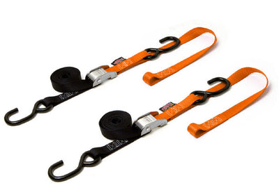 Powertye Tie-down Cam S-hook Soft-tye 1’’x6’ Black/blue Pair - Orange - Watercraft Collection