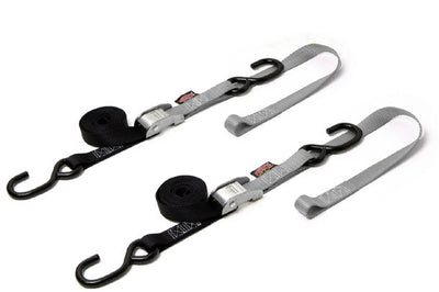 Powertye Tie-down Cam S-hook Soft-tye 1’’x6’ Black/blue Pair - Watercraft Collection