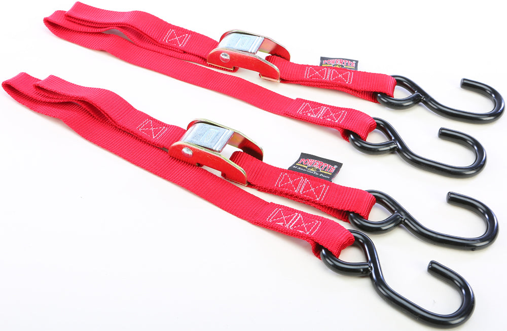 Powertye Tie-down Cam S-hook Watercraft 1’’x3’ Blue Pair - Red - Collection