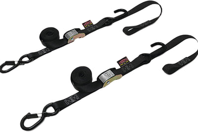 Powertye Tie-down Cam Sec Hook Soft-tye 1.5’’x6’ Black/orange Pair - Black/Black - Tires & Wheels