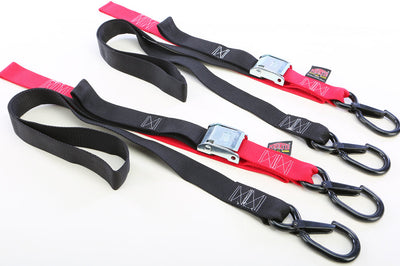 Powertye Tie-down Cam Sec Hook Soft-tye 1.5’’x6’ Black/orange Pair - Black/Red - Tires & Wheels