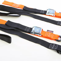 Powertye Tie-down Cam Sec Hook Soft-tye 1.5’’x6’ Black/orange Pair - Black/Red - Tires & Wheels