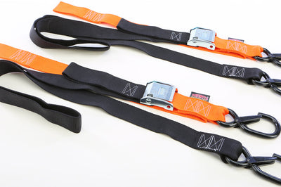 Powertye Tie-down Cam Sec Hook Soft-tye 1.5’’x6’ Black/orange Pair - Black/Orange - Tires & Wheels
