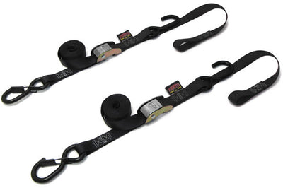 Powertye Tie-down Cam Sec Hook Soft-tye 1’’x6’ Black/black Pair - Watercraft Collection