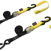 Powertye Tie-down Cam Sec Hook Soft-tye 1’’x6’ Black/orange Pair - Red - Watercraft Collection