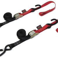 Powertye Tie-down Cam Sec Hook Soft-tye 1’’x6’ Black/orange Pair - Red - Watercraft Collection