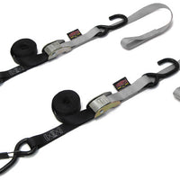 Powertye Tie-down Cam Sec Hook Soft-tye 1’’x6’ Black/orange Pair - Red - Watercraft Collection