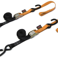 Powertye Tie-down Cam Sec Hook Soft-tye 1’’x6’ Black/orange Pair - Red - Watercraft Collection