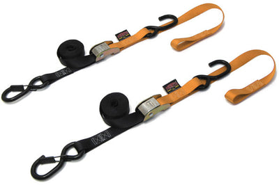 Powertye Tie-down Cam Sec Hook Soft-tye 1’’x6’ Black/orange Pair - Watercraft Collection