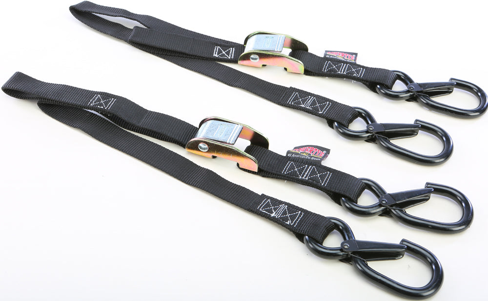 Powertye Tie-down Cam Sec Hook Watercra Watercraft 1’’x3’ Red Pair - Black - Collection