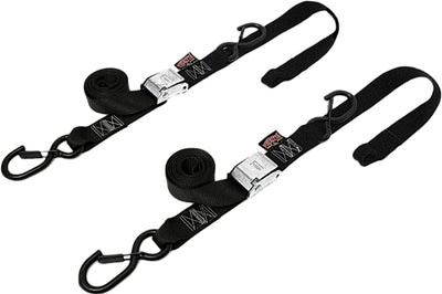 Powertye Tie-down Rat Sec Hook Soft-tye 1.5’’x6.5’ Blue/black Pair - Black/Black - Watercraft Collection