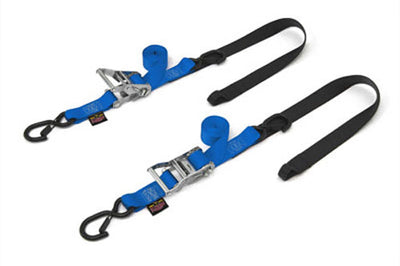 Powertye Tie-down Rat Sec Hook Soft-tye 1.5’’x6.5’ Blue/black Pair - Blue - Watercraft Collection