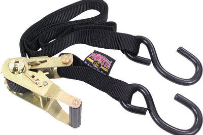 Powertye Tie-down Ratchet S-hook 1’’x6’ Black Pair - Watercraft Collection