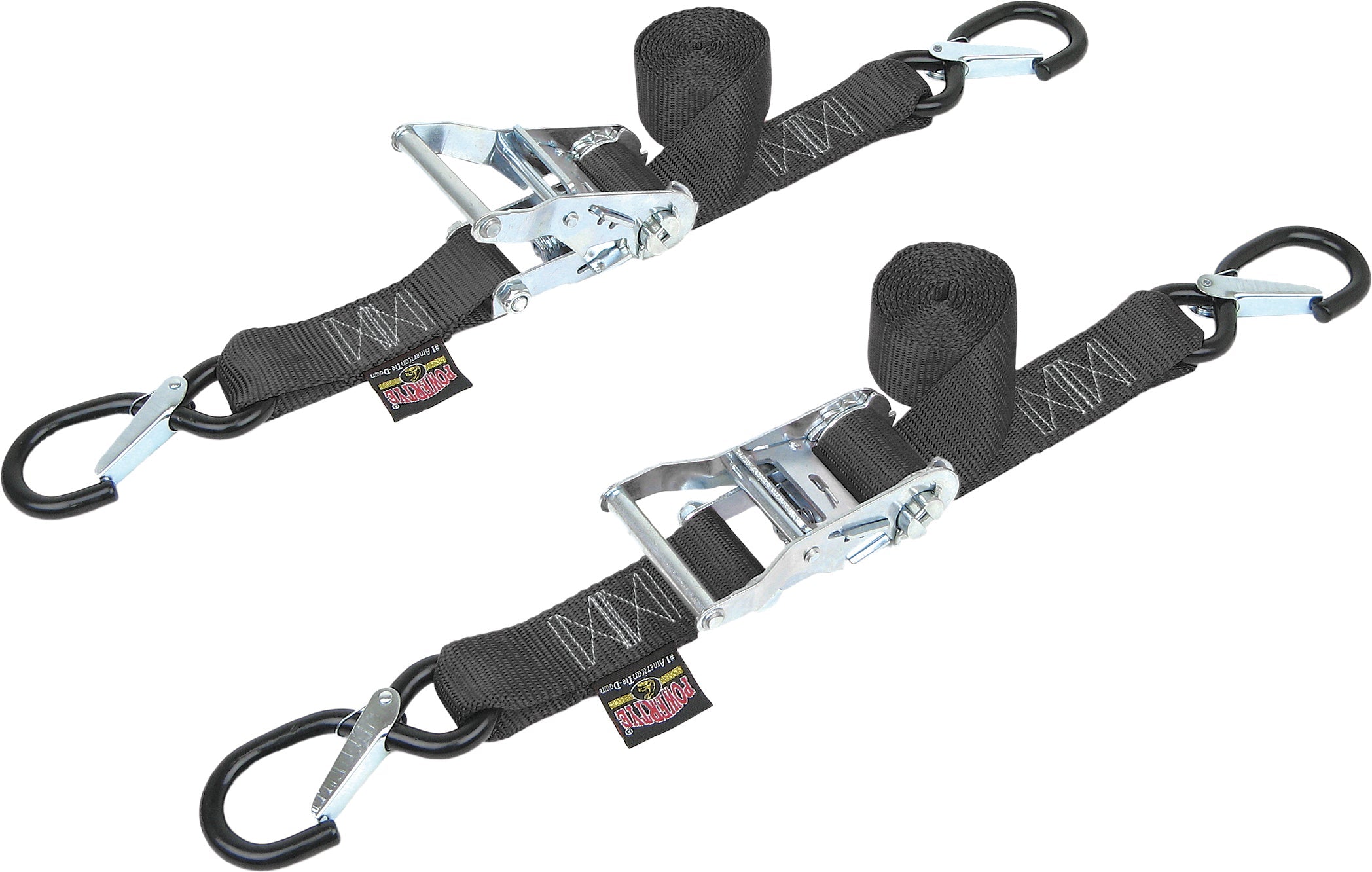 Powertye Tie-down Ratchet Sec Hook 1.5’’x6’ Black Pair - Watercraft Collection