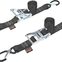 Powertye Tie-down Ratchet Sec Hook 1.5’’x6’ Black Pair - Watercraft Collection