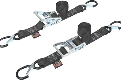 Powertye Tie-down Ratchet Sec Hook 1.5’’x6’ Black Pair - Watercraft Collection
