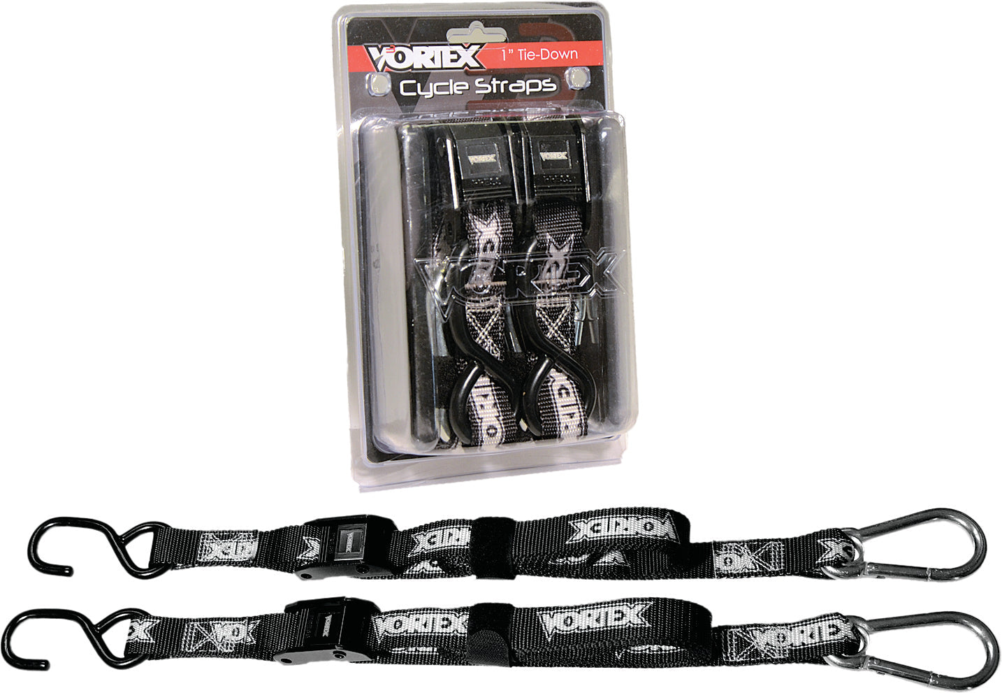 Vortex Tie Downs 1’’ 2/pk Blk - Harddrive Products