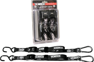 Vortex Tie Downs 1’’ 2/pk Blk - Harddrive Products