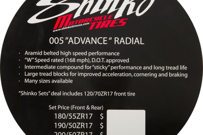 Shinko Tire Display Sign 005 Advance - Harddrive Products