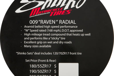 Shinko Tire Display Sign 009 Raven - Harddrive Products