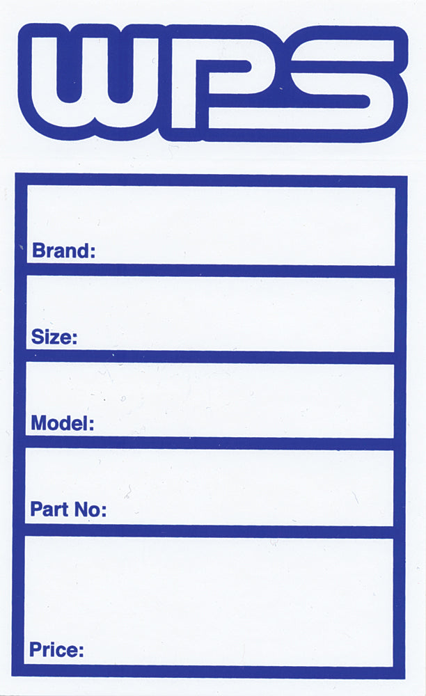 WPS Tire Labels 50/Pk Stickers - Suspension