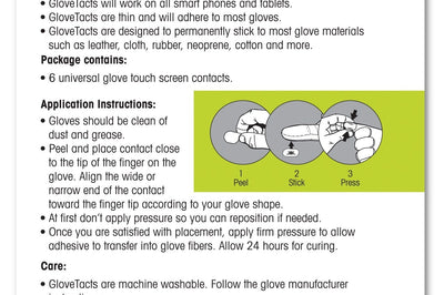 Glovetacts Touchscreen Stickers For Gloves 10/pk Apparel Collection