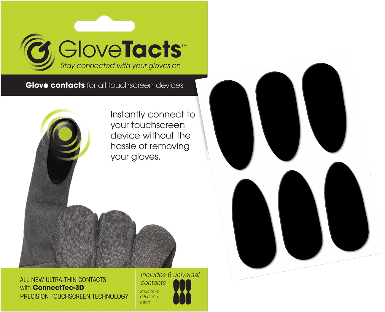 Glovetacts Touchscreen Stickers For Gloves 10/pk Apparel Collection