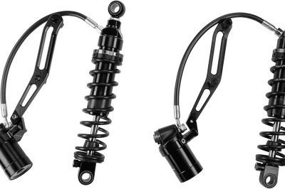 HARDDRIVE Touring Remote Res Shocks 14’’ Std Weight Billet Bracket