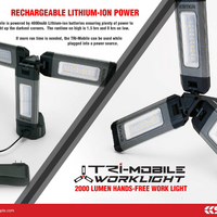 Stkr Tri-mobile Work Light 2000 Lumen - Watercraft Collection