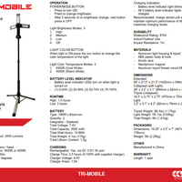 Stkr Tri-mobile Work Light W/tripod 2000 Lumen - Watercraft Collection