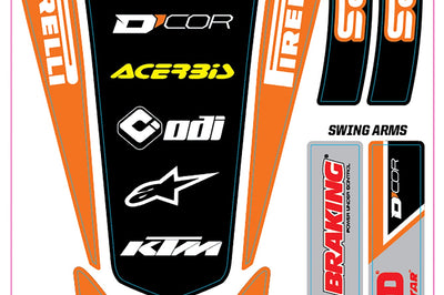 D-cor Trim Kit White Wps Universal For Full Size Motorcycles - Orange - Offroad Collection