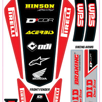 D-cor Trim Kit White Wps Universal For Full Size Motorcycles - Red - Offroad Collection