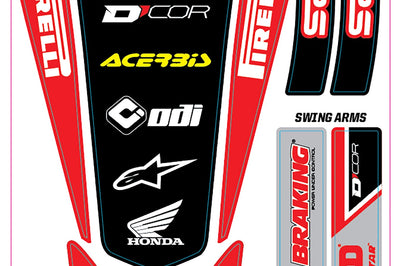 D-cor Trim Kit White Wps Universal For Full Size Motorcycles - Red - Offroad Collection