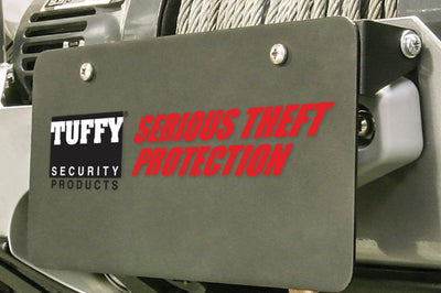 Tuffy Products Flipup License Plate Holder- Winch W/Hawse- Blk - Truck Bed Accessories