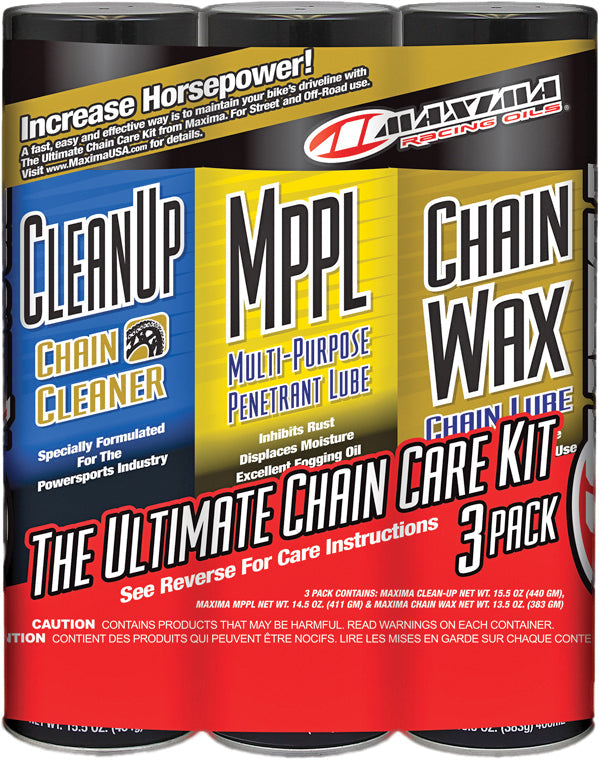 Maxima Ultimate Chain Wax Care Kit 3/pk - Harddrive Products